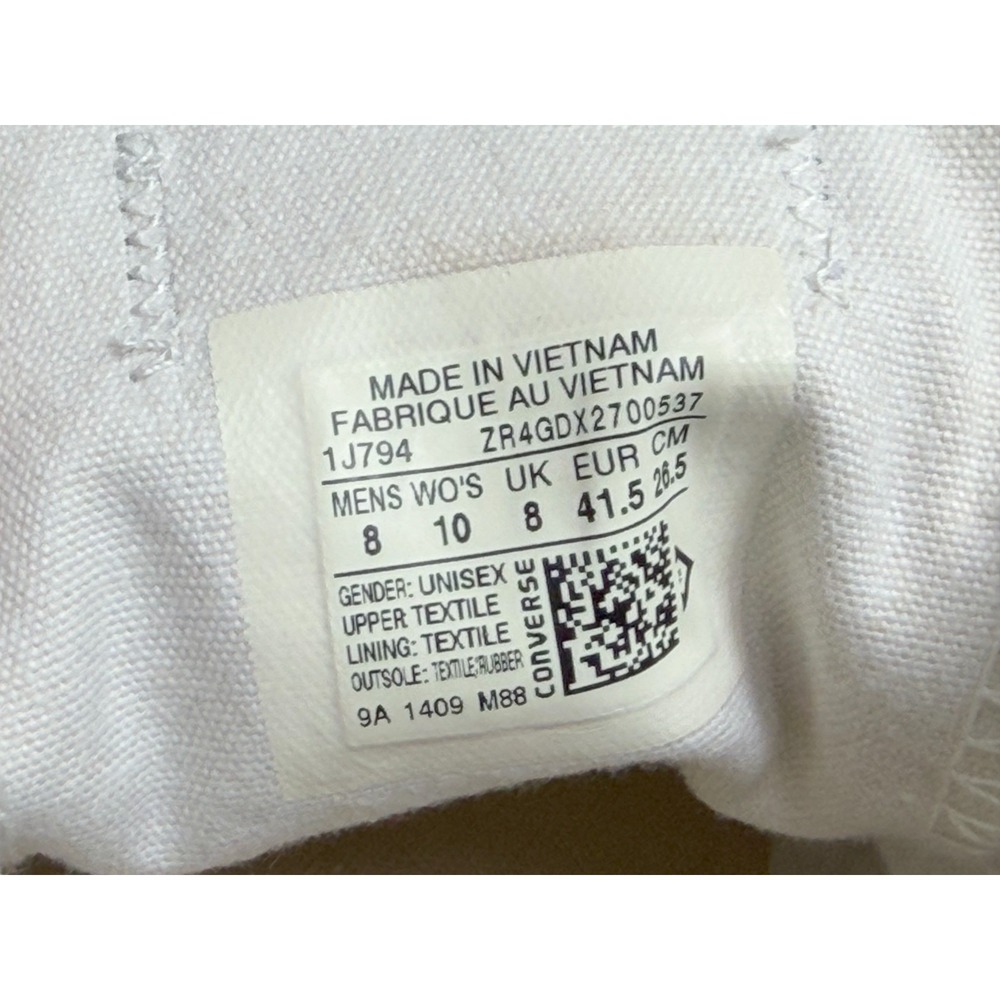 Converse All Star Chuck Taylor Grey Women's 10 Men's 8 Low Top Sneakers Shoes - Picture 8 of 8